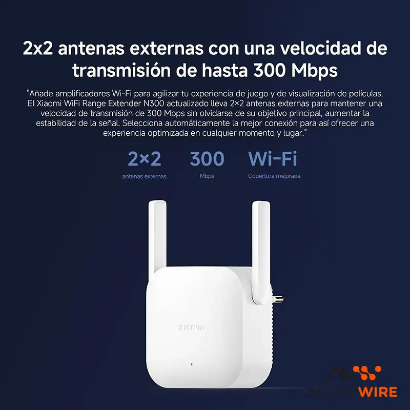 Extensor de señal Xiaomi WiFi Range Extender N300 Blanco