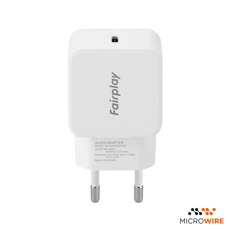 Adaptador de Corriente USB Type-C de 20W Blanco